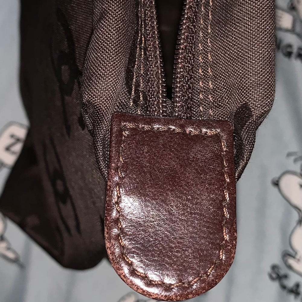 💝SOLD CHANEL Brown Nylon Embossed Clutch Pouch Bag - Picture 9 of 9